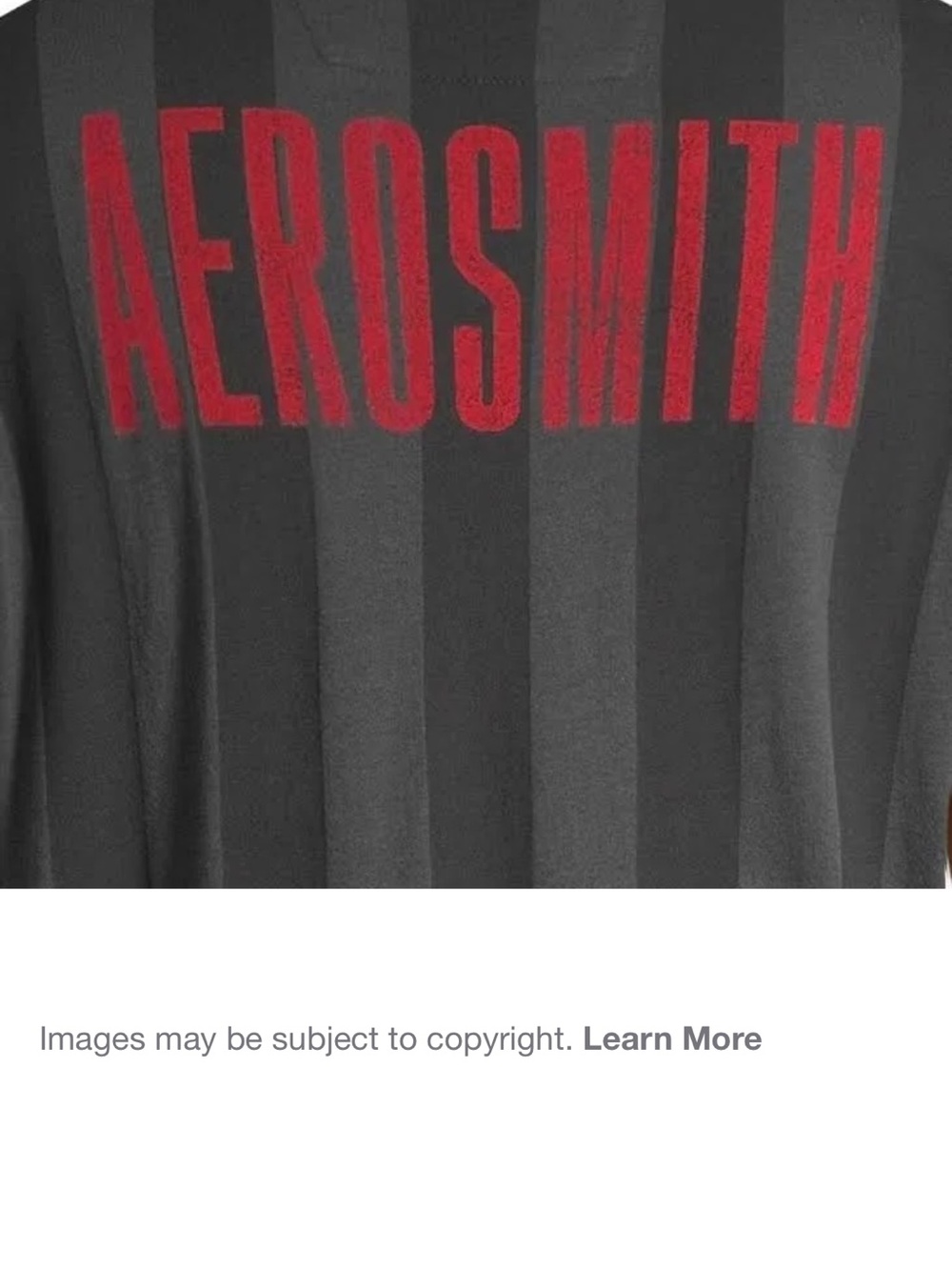 John Varvatos Black & Charcoal Striped Tee with Red AEROSMITH Print - Picture 7 of 8